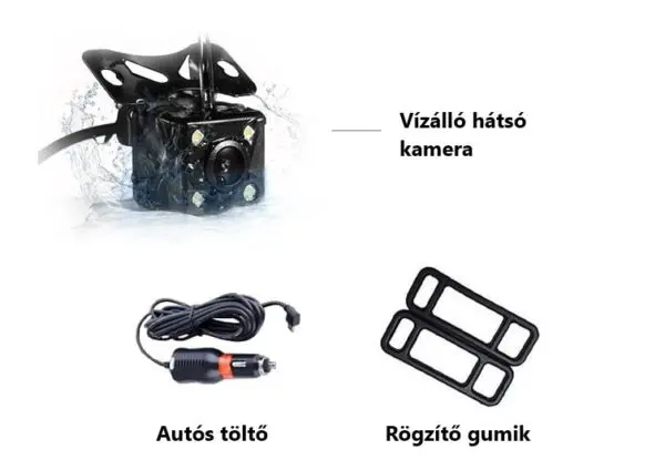 Visszapillantó tükörbe épített eseményrögzítő és tolatókamera - Magyar nyelvű - Image 4