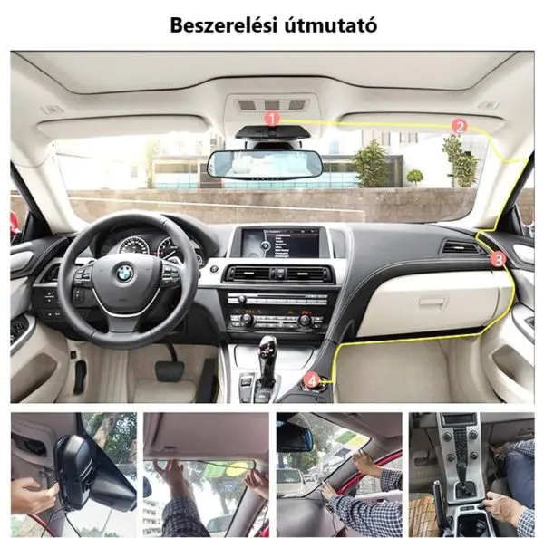 Visszapillantó tükörbe épített eseményrögzítő és tolatókamera - Magyar nyelvű - Image 5