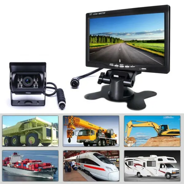 7" Monitor + 12V/24V-os teherautó Tolatókamera szett - Image 3