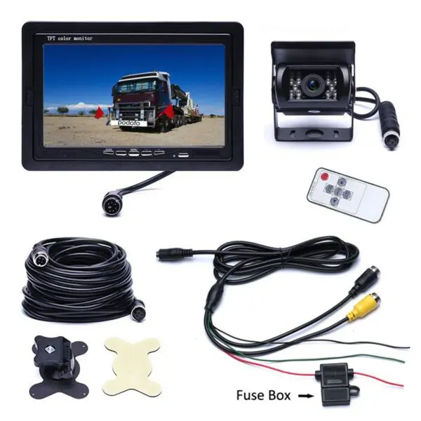 7" Monitor + 12V/24V-os teherautó Tolatókamera szett - Image 2