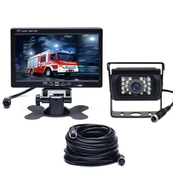 7" Monitor + 12V/24V-os teherautó Tolatókamera szett